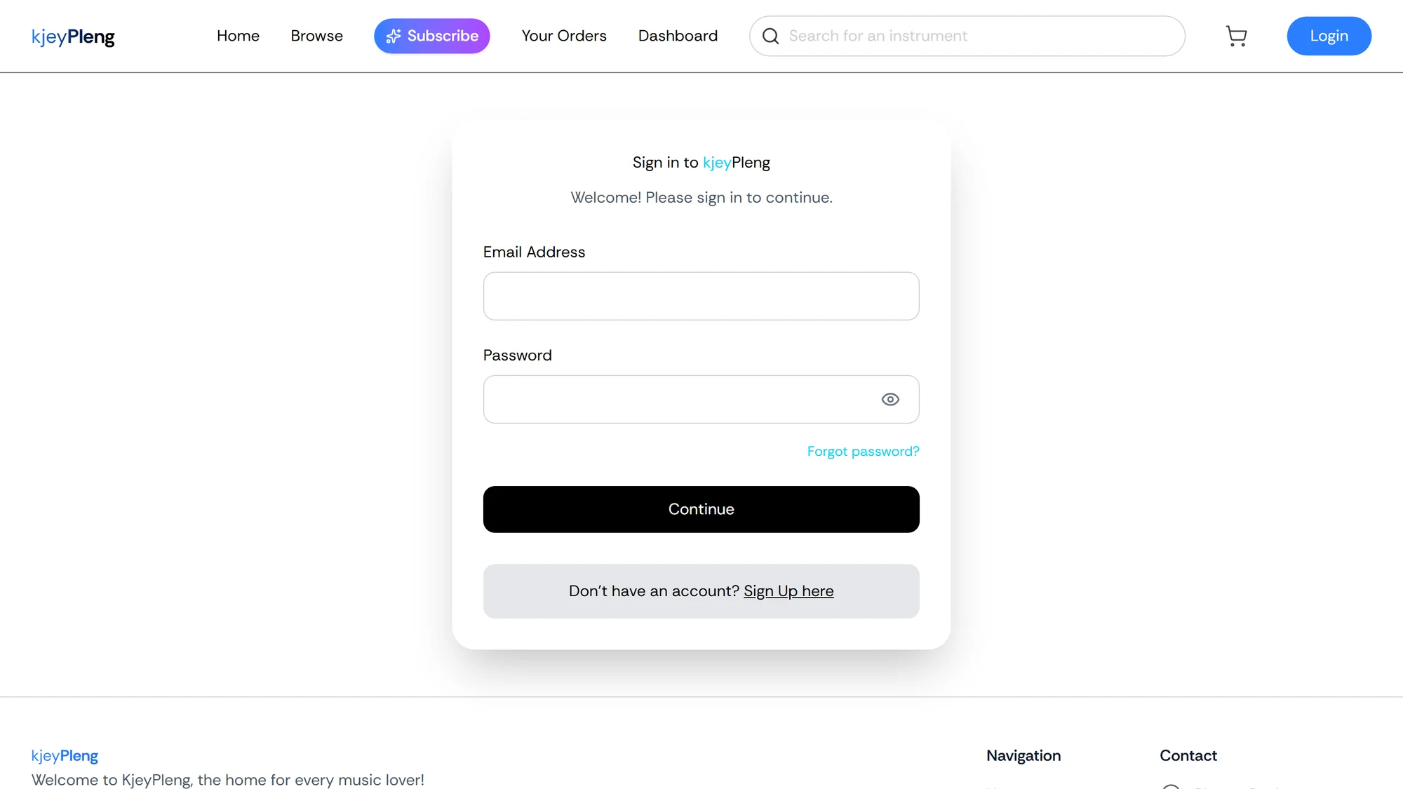 KjeyPleng sign-in page